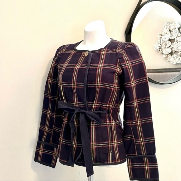 Marc by Marc Jacobs Plaid Tie Front Jacket - Picture 2 of 9